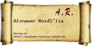 Alznauer Rozália névjegykártya